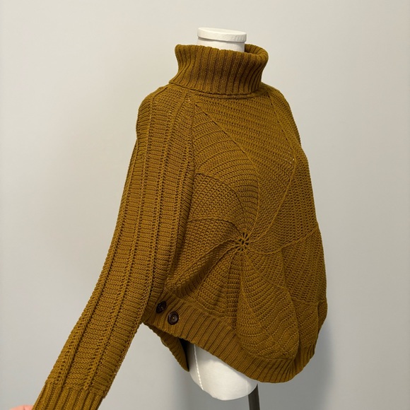 Anthropologie Angel Of The North Harvest Moon Poncho Sweater Cotton Knit Size XS - Picture 8 of 16